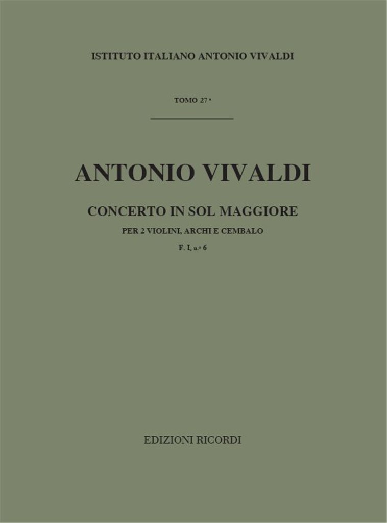 Concerto In Sol Maggiore RV 516 (F I, 6 - T 27)